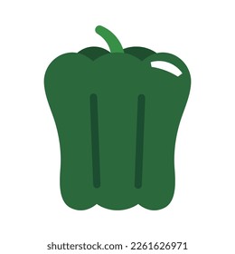 Simple vector illustration of green bell pepper