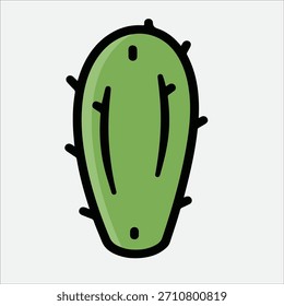 Ilustración vectorial simple de un cactus verde sobre un fondo blanco.