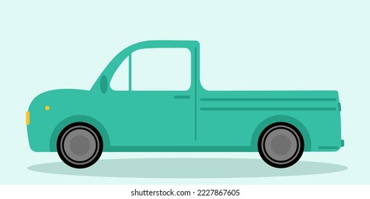 Ilustración vectorial simple coche de dibujos animados verdes 