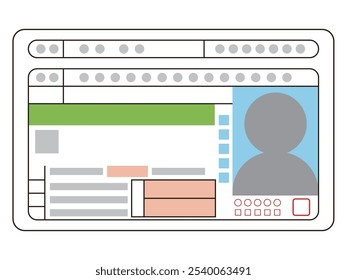Ilustración vectorial sencilla de una Licencia de conductor verde