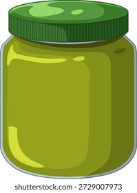Eine einfache Vektorgrafik eines grünen Glasgefäßes mit einem dunkelgrünen Deckel
