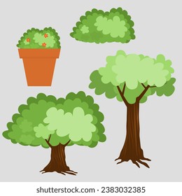 simple vector illustration green tree