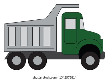 Simple Vector Illustration Green Truck White Stock Vector (Royalty Free ...