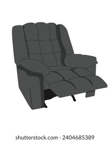 Simple vector illustration of Grey Elegance: The Modern Comfort of a Recliner Sofa