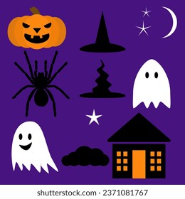 simple vector illustration Halloween set