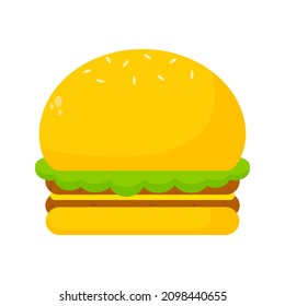 ilustración vectorial simple de hamburguesa aislada en fondo blanco