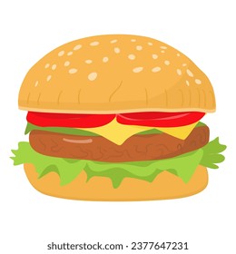 simple vector illustration hamburger on white