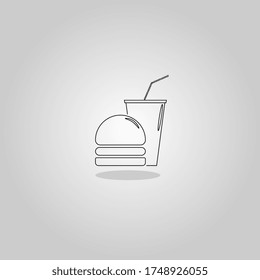einfache Vektorgrafik mit Hamburger und Soda