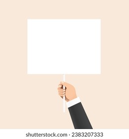 Ilustración Vectorial Simple De Una Mano Con Una Placa De Cartón Blanco En Blanco