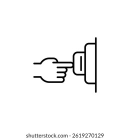 Ilustración vectorial simple de la mano que presiona un Botón de la llamada del elevador