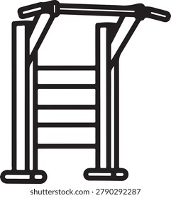 Simple vector illustration of a hand truck equipped with a ladder for lifting and transporting heavy items efficiently.
