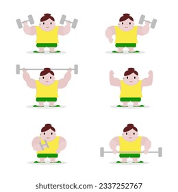simple vector illustration happy woman  athlete