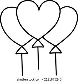 ilustración vectorial simple de globos con forma de corazón
