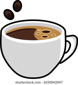 Simples ilustração vetorial de uma xícara de café quente. Perfeito para menu de café, comida, conteúdo de bebida ou ícones.