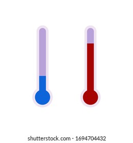 Simple vector illustration of hot and cold thermometer