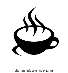 Simple vector illustration. Hot cup icon. Isolated on white background