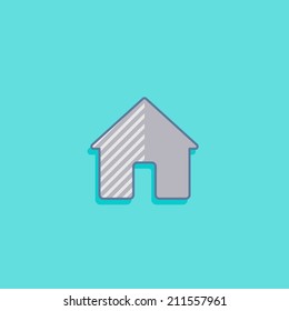 simple vector illustration with a house. home icon flat design
