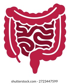 Ilustración vectorial simple del intestino humano para la salud médica y digestiva Educativo