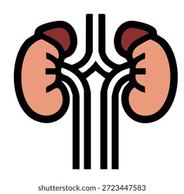 ilustração vetorial simples de rim humano para saúde médica e renal educacional