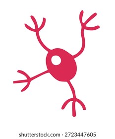 Ilustración vectorial simple de la neurona humana para la salud médica y neurológica Educativo