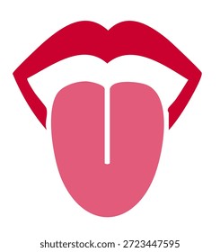 Ilustración vectorial simple de la lengua humana para la salud médica y dental Educación