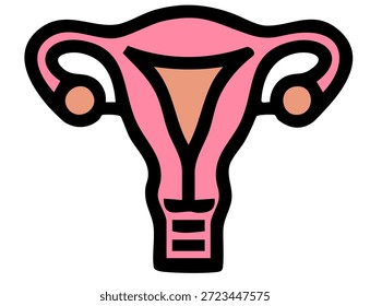 Ilustración vectorial simple del útero humano para la salud médica y reproductiva Educación