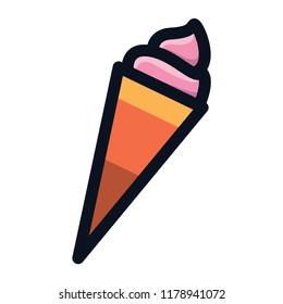 Simple vector illustration of ice cream con
