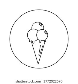 einfache Vektorgrafik mit Eis. Schwarz-Weiß-Symboldesign