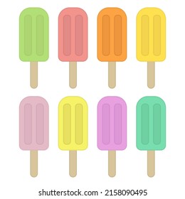 ilustración vectorial simple helado en fondo blanco