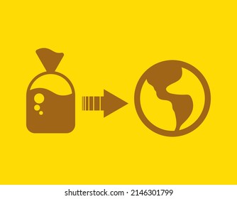 Simple Vector Illustration Icon EPS 10 Bulk Cooking Oil Exported Worldwide