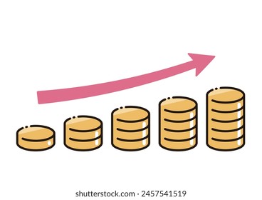 Simple vector illustration of an image of increasing money