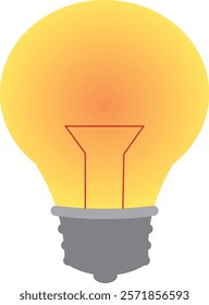 simple vector illustration of incandescent bulb lamp
