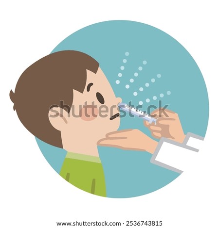 Simple vector illustration of intranasal vaccination