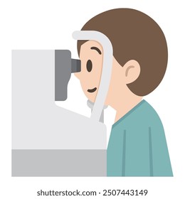 Ilustración vectorial simple de la prueba de presión intraocular