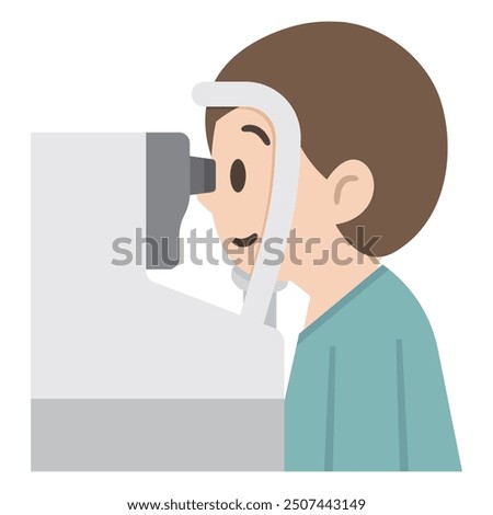 Simple vector illustration of intraocular pressure test