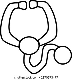 simple vector illustration isolated icon black outline stethoscope on white background