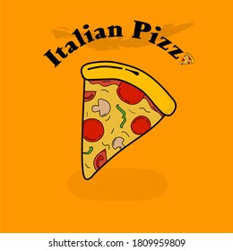 simple vector illustration of italian pizza good for a nice day