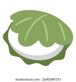 Simple vector illustration of Japanese sweets Kashiwamochi