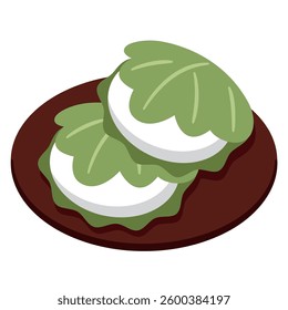 Simple vector illustration of Japanese sweets Kashiwamochi