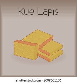 simple vector illustration of kue lapis