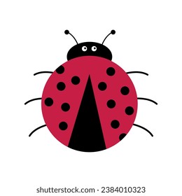 Ilustración vectorial simple de un ladybug o ladybird