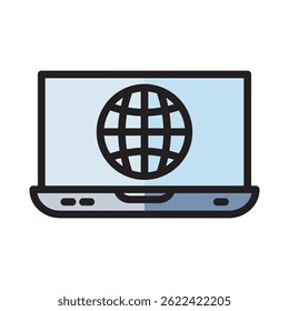 A simple vector illustration of a laptop. Ideal for technology or business-related designs.
