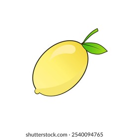 simple vector illustration of lemon fruit
