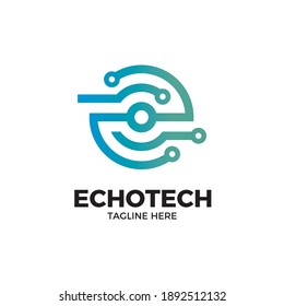 simple vector illustration of letter e logo design for technology or electronics business