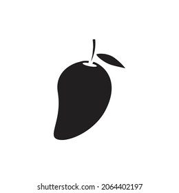 Simple vector illustration line art silhouette mango icon illustration . Isolated on white background.