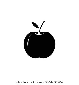 Simple vector illustration line art silhouette apple icon illustration . Isolated on white background.