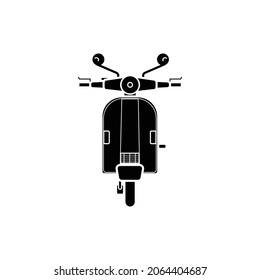 Simple vector illustration line art silhouette scooter icon illustration . Isolated on white background.