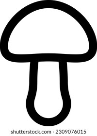 Simple vector illustration of line icon of a cap mushroom. Edible mushroom, fantasy mushroom. Forest fungus.