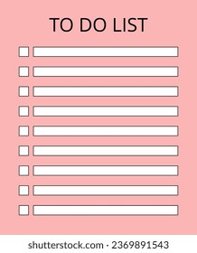 simple vector illustration list to do
