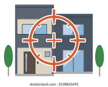 Ilustración vectorial simple de una casa cerrada